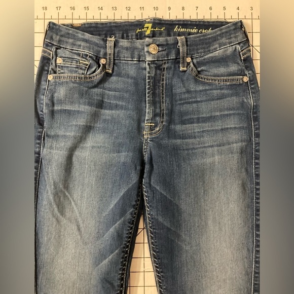 7 For All Mankind Women’s Size 27 Blue Kimmie Crop Jeans - Picture 2 of 10